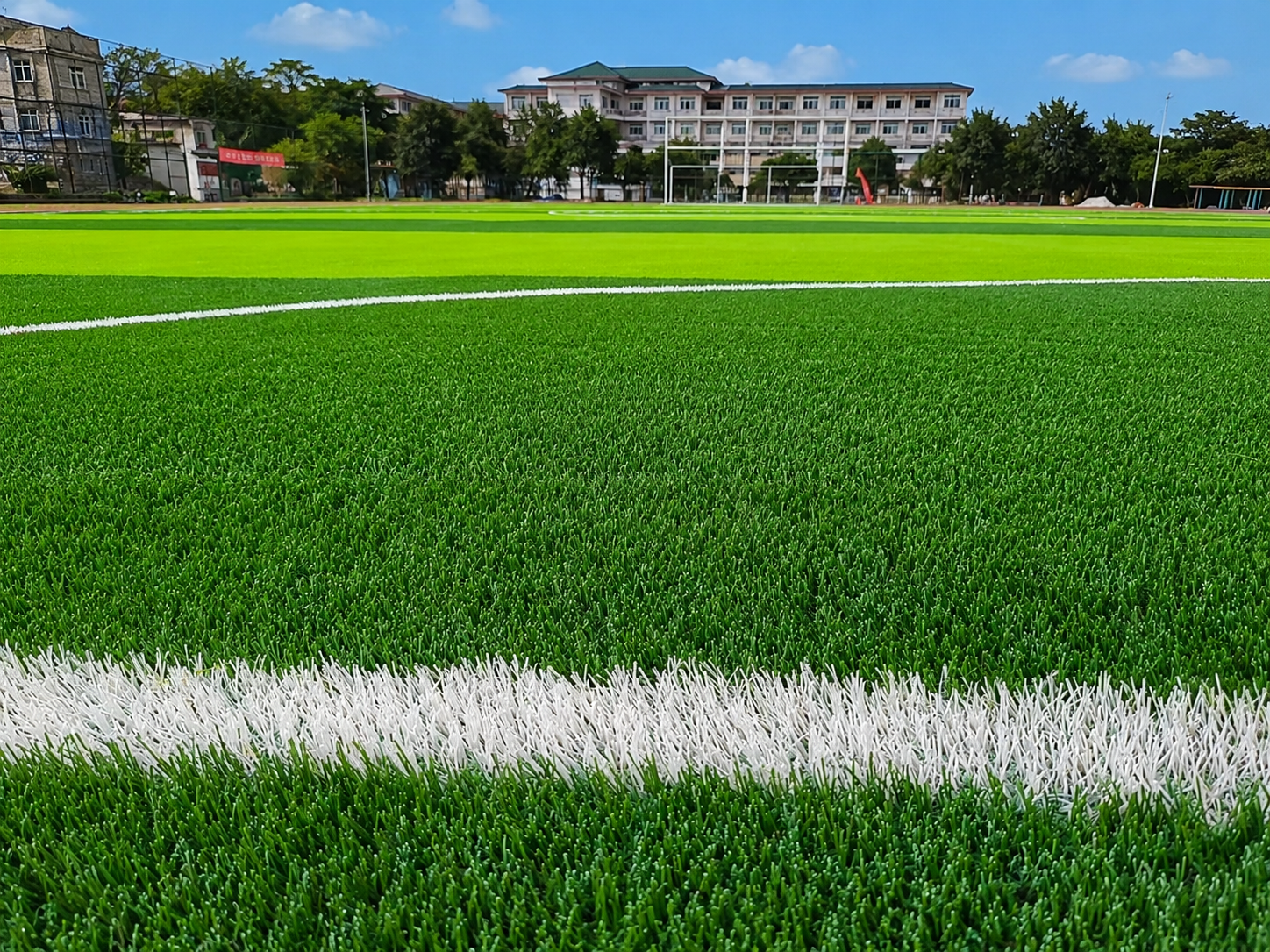 Artificial grass surface detail from a project supplied by JZS