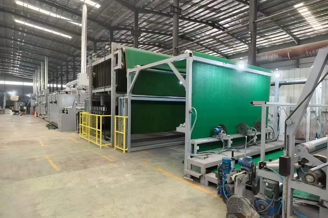 Artificial grass production line inside JZS Turf factory