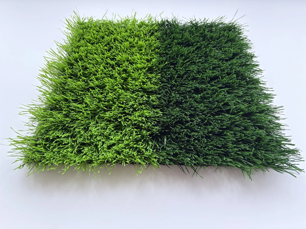 Football artificial turf density and angle view