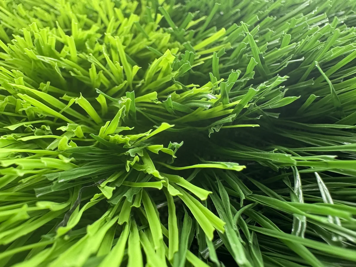 Football artificial turf yarn close-up for product review
