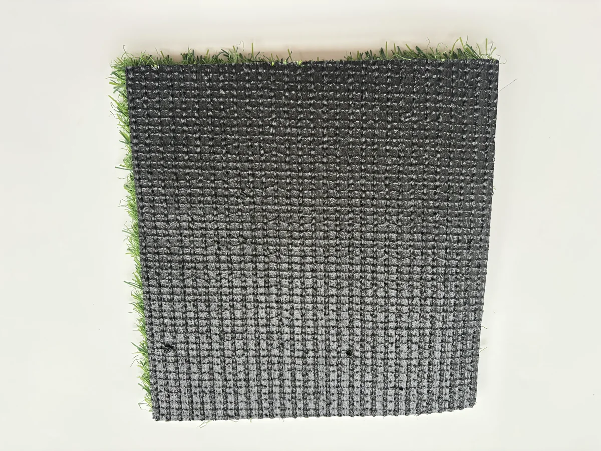 Commercial landscape artificial turf backing full view