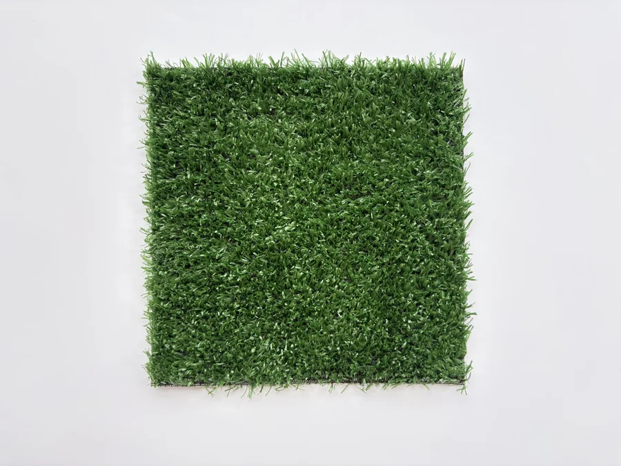Military green artificial grass sample for fence and wall applications